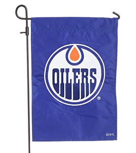 Edmonton Oilers Garden Stand & Flag. - $30 - Free Delivery.