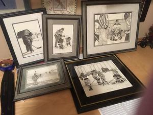 Framed Bernie Brown Hockey Prints