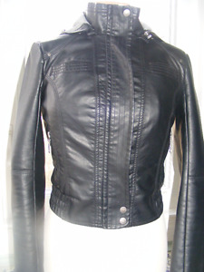 Guess Faux Leather Hooded Jacket