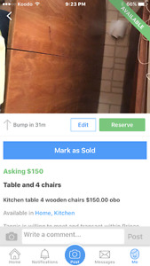 Kitchen table +4 chairs