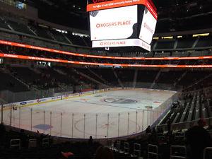 LOWER BOWL!!! AT ROGERS PLACE VS ANAHEIM