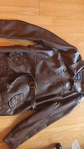 Ladies size 2x brown leather jacket