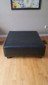 Large leather ottoman