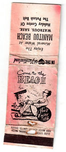 MANITOU BEACH VINTAGE MATCHBOOK COVER EMPTY