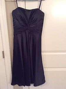 Navy silk taffeta formal dress