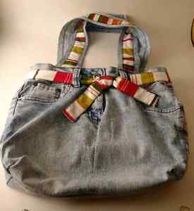 New Hand Made "One Of A kind" Denim Fully Lined Purse