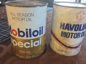 Old full oil cans
