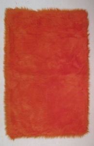 Orange fluffy rug