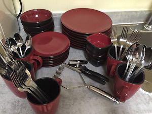 Plates sets, cups, spoon, forks etc. all for $20