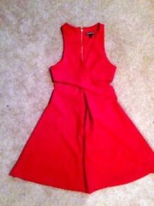 Red Bodycon Dress with Side Cutouts (Size 0) worn once