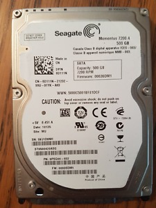Seagate Momentus 500GB RPM 16MB Cache 2.5" Laptop drive