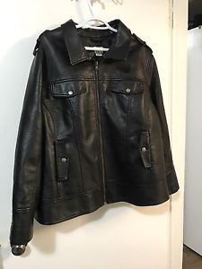 Size 3x black leather jacket from penningtons