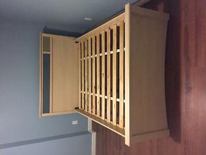 Solid wood double bed frame