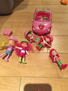 Strawberry shortcake and friends doll and car lot
