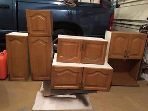 Upper Oak Cabinets & leftover countertops