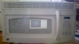 White GE Over-The-Range Microwave