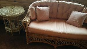 Wicker Furniture Set w/ Trunk Table & Stacking tables
