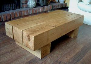 Wood beam coffee table