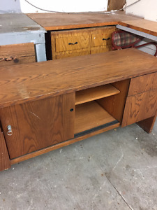 solid wooden cabinet with file drawers