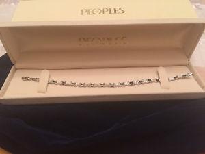 10 k white gold sapphire/diamonds bracelet - appraised