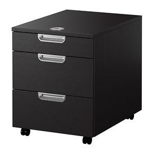 3 Drawer Black/Clear Storage Cart