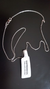30 in Sterling silver chain. Has a lobster clasp & is