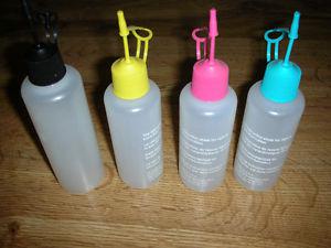 60ml BOTTLES & PINHOLE TIP CAPS FOR WATER, INK, SOLVENTS