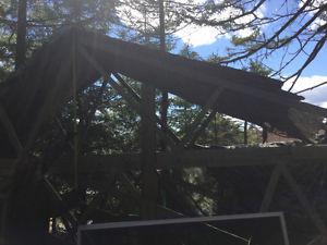 Around 25 roof trusses