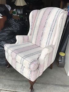 Beautiful CLEAN wingback chair with claw feet