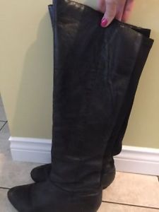Black Size 7 Steve Madden Leather Boots