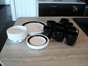 Corelle Urban Black Dishes - Setting for 8