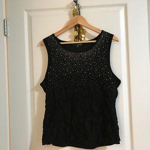 Laura's sparkly Black Tank Top, Size XL