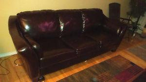 Leather apartment couch