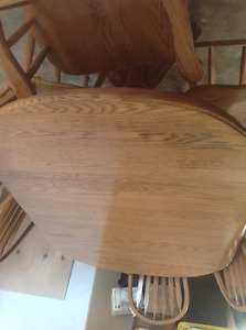 Oak dining table with 6 chairs