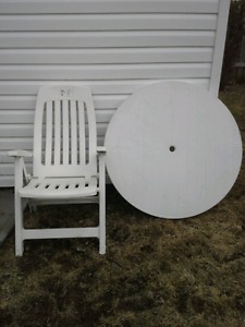 Outside Plastic Table and One Chair (Benefits SPCA)