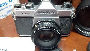 Pentax K camera with extras