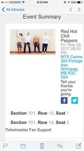 RED HOT CHILI PEPPER TICKETS