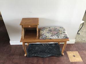 Seat with side table