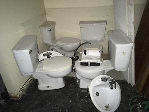 Toilets, sinks, taps