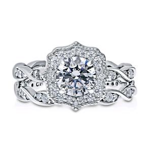 Unique, antique inspired high quality cz sterling set