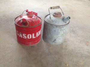 Vintage 1Gallon Gas Cans