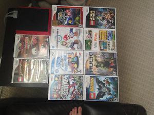 Wii mini, two controllers and 10 games