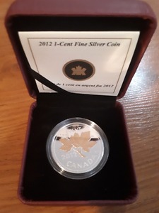  commemorative large 1 once. silver 1 cent coin
