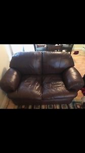 2 dark brown leather couches *GOOD DEAL*