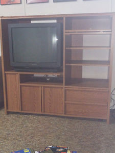 27" Sony TV and oak stand