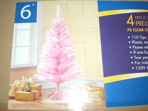 4 Feet high Pre-lit Pink Pine Christmas Tree