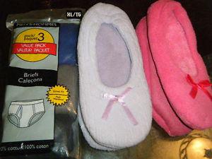 BRAND NEW mens,, 3 breifs & slippers