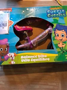 Brand new in box 10 inch bubbles guppies balance bike