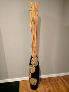 Decorative Vase with Bamboo Sticks