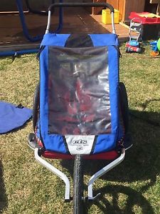 Double chariot bike trailer and jogger